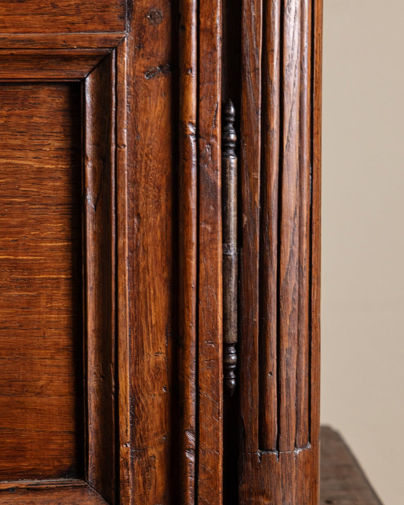 19th Century Large French Oak Two Piece Blind Door Cabinet, France, 1860's - Lone Fox
