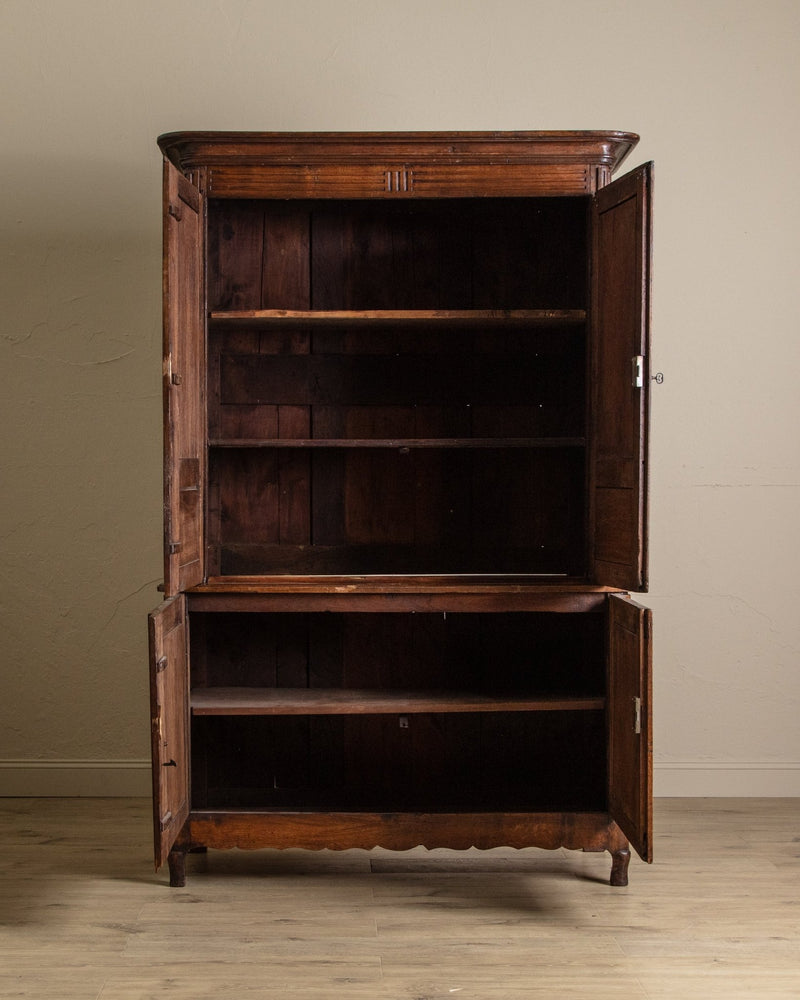 19th Century Large French Oak Two Piece Blind Door Cabinet, France, 1860's - Lone Fox