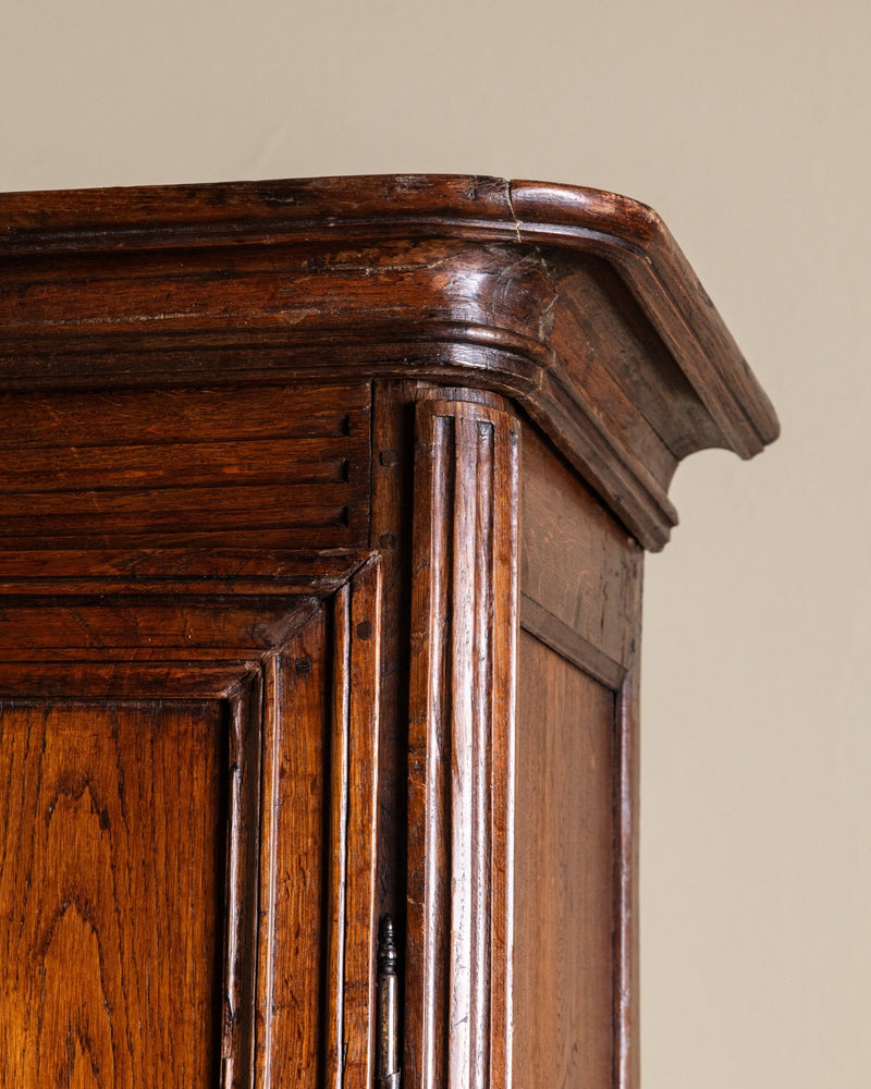19th Century Large French Oak Two Piece Blind Door Cabinet, France, 1860's - Lone Fox