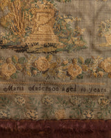 19th Century Needlework Sampler in Carved Wood Frame, 1887 - Lone Fox