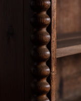 19th Century Pine & Marble Top Bar w/ Bobbin Columns, France - Lone Fox