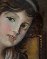 19th Century Portrait of Young Girl in Original Frame - Lone Fox