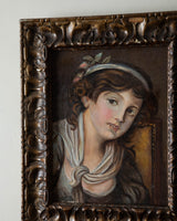 19th Century Portrait of Young Girl in Original Frame - Lone Fox