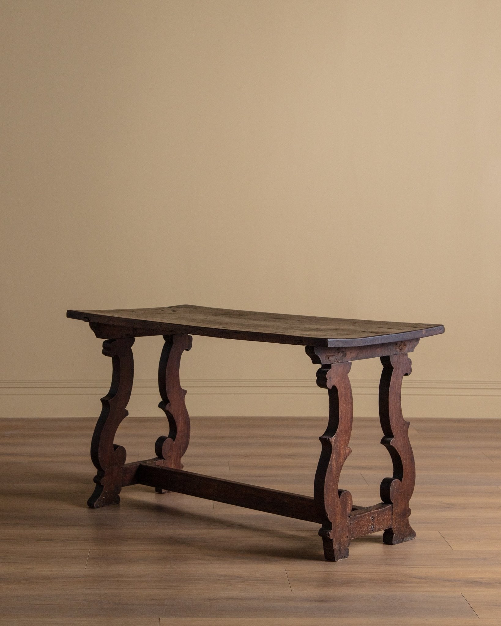 19th Century Walnut Trestle Table, Italy - Lone Fox