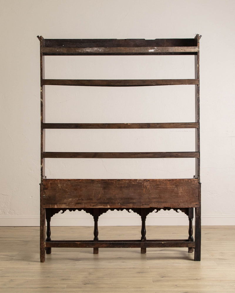 19th Century Welsh Oak Dresser w/ Plate Rack - Lone Fox