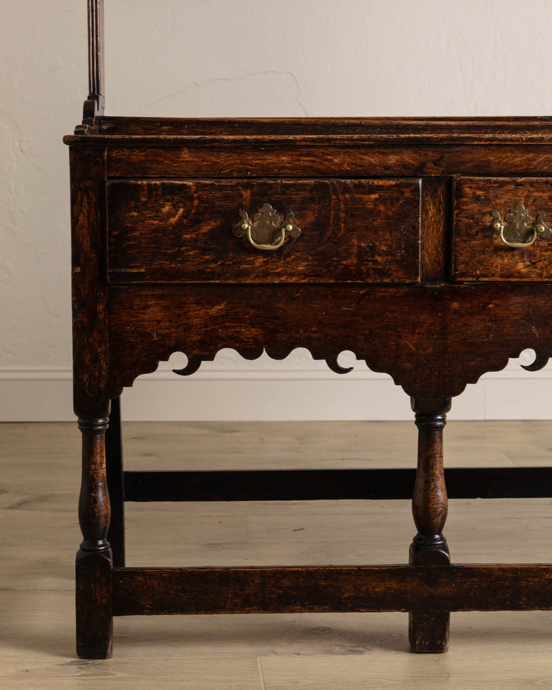 19th Century Welsh Oak Dresser w/ Plate Rack - Lone Fox