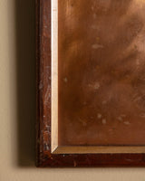 Copper Tole Peacock in Oak Frame, 1970's