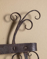 Swirly Iron Wall Rack w/ Hooks, France, 1960's