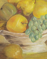 Apples & Pear Still Life Oil Painting in Tramp Art Frame