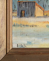 Mediterranean Coastal Landscape Oil Painting, 1950s