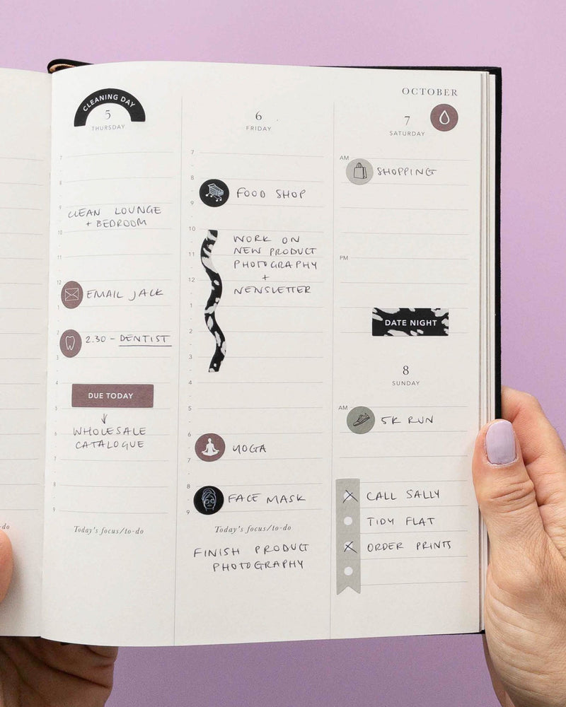 2023 Weekly Planner - Black Cloth - Lone Fox