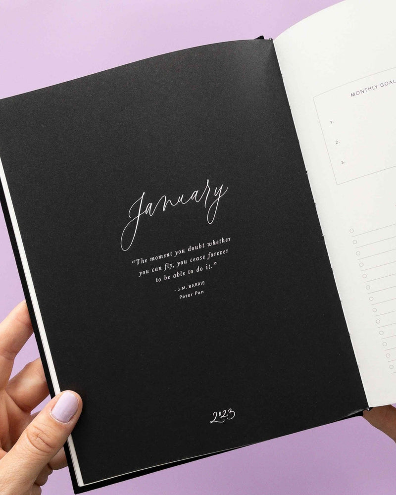 2023 Weekly Planner - Black Cloth - Lone Fox