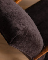 Danish Lounge Chair & Ottoman in Chocolate Chenille, 1960's