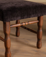 Danish Lounge Chair & Ottoman in Chocolate Chenille, 1960's