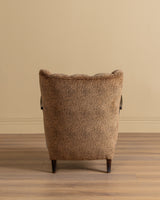 Sculptural Danish Fluted Lounge Chairs in Warm Dotted Chenille, 1950s (2 Available)