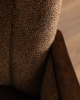 Sculptural Danish Fluted Lounge Chairs in Warm Dotted Chenille, 1950s (2 Available)