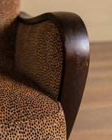 Sculptural Danish Fluted Lounge Chairs in Warm Dotted Chenille, 1950s (2 Available)