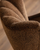 Sculptural Danish Fluted Lounge Chairs in Warm Dotted Chenille, 1950s (2 Available)