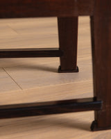 Set of Four Dutch Haagse School Oak Dining Chairs in Merlot Chenille, 1920s