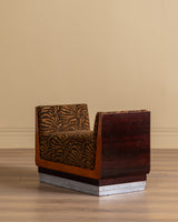 Modernist Single Seat Bench in Zebra Chenille, Italy, 1970s