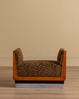 Modernist Single Seat Bench in Zebra Chenille, Italy, 1970s