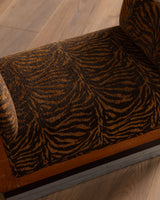 Modernist Single Seat Bench in Zebra Chenille, Italy, 1970s