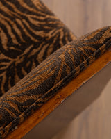 Modernist Single Seat Bench in Zebra Chenille, Italy, 1970s