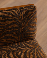 Modernist Single Seat Bench in Zebra Chenille, Italy, 1970s