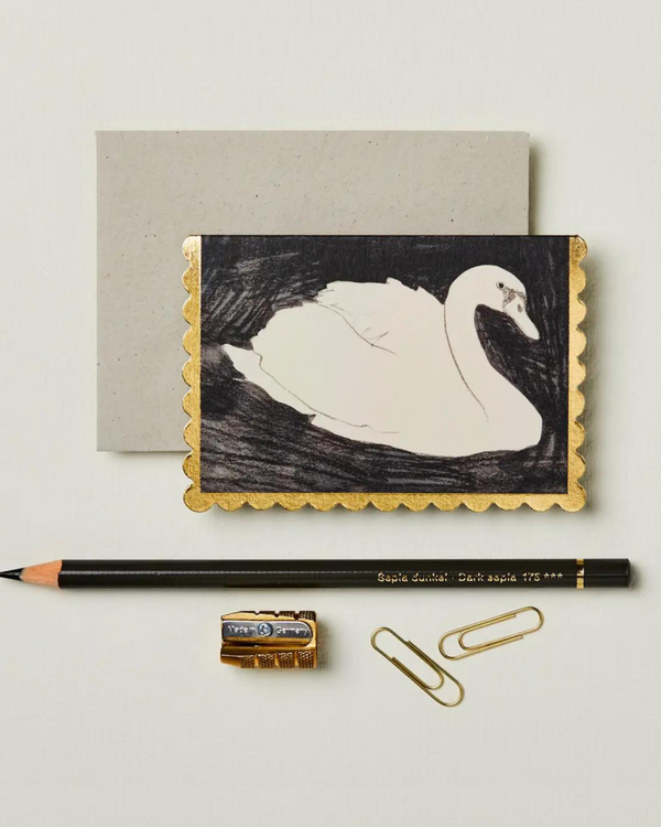 Swan Scalloped Mini Card