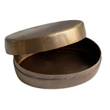 Oval Antiqued Brass Jewelry Pill  Box