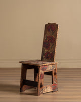 Arts & Crafts Pyrography Painted Poppies Chair, Early 20th Century