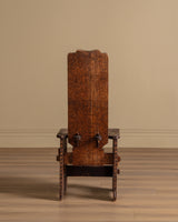 Arts & Crafts Pyrography Painted Poppies Chair, Early 20th Century