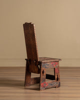 Arts & Crafts Pyrography Painted Poppies Chair, Early 20th Century