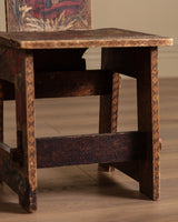 Arts & Crafts Pyrography Painted Poppies Chair, Early 20th Century