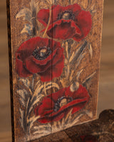 Arts & Crafts Pyrography Painted Poppies Chair, Early 20th Century