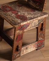 Arts & Crafts Pyrography Painted Poppies Chair, Early 20th Century