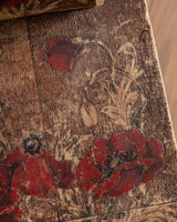 Arts & Crafts Pyrography Painted Poppies Chair, Early 20th Century