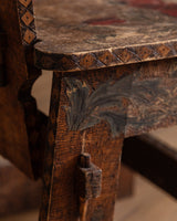 Arts & Crafts Pyrography Painted Poppies Chair, Early 20th Century