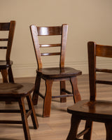 Set of 6 Belgian Brutalist Oak Dining Chairs, 1970's