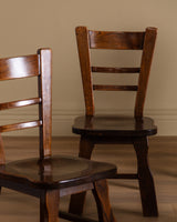 Set of 6 Belgian Brutalist Oak Dining Chairs, 1970's