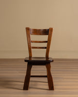 Set of 6 Belgian Brutalist Oak Dining Chairs, 1970's