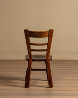 Set of 6 Belgian Brutalist Oak Dining Chairs, 1970's