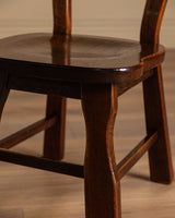 Set of 6 Belgian Brutalist Oak Dining Chairs, 1970's