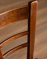 Set of 6 Belgian Brutalist Oak Dining Chairs, 1970's