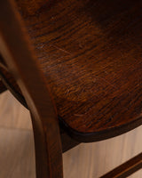 Set of 6 Belgian Brutalist Oak Dining Chairs, 1970's