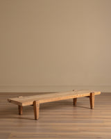 Architectural Low Brutalist Plank Coffee Table, 1950's