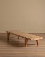 Architectural Low Brutalist Plank Coffee Table, 1950's
