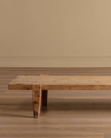 Architectural Low Brutalist Plank Coffee Table, 1950's