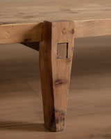 Architectural Low Brutalist Plank Coffee Table, 1950's