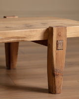 Architectural Low Brutalist Plank Coffee Table, 1950's